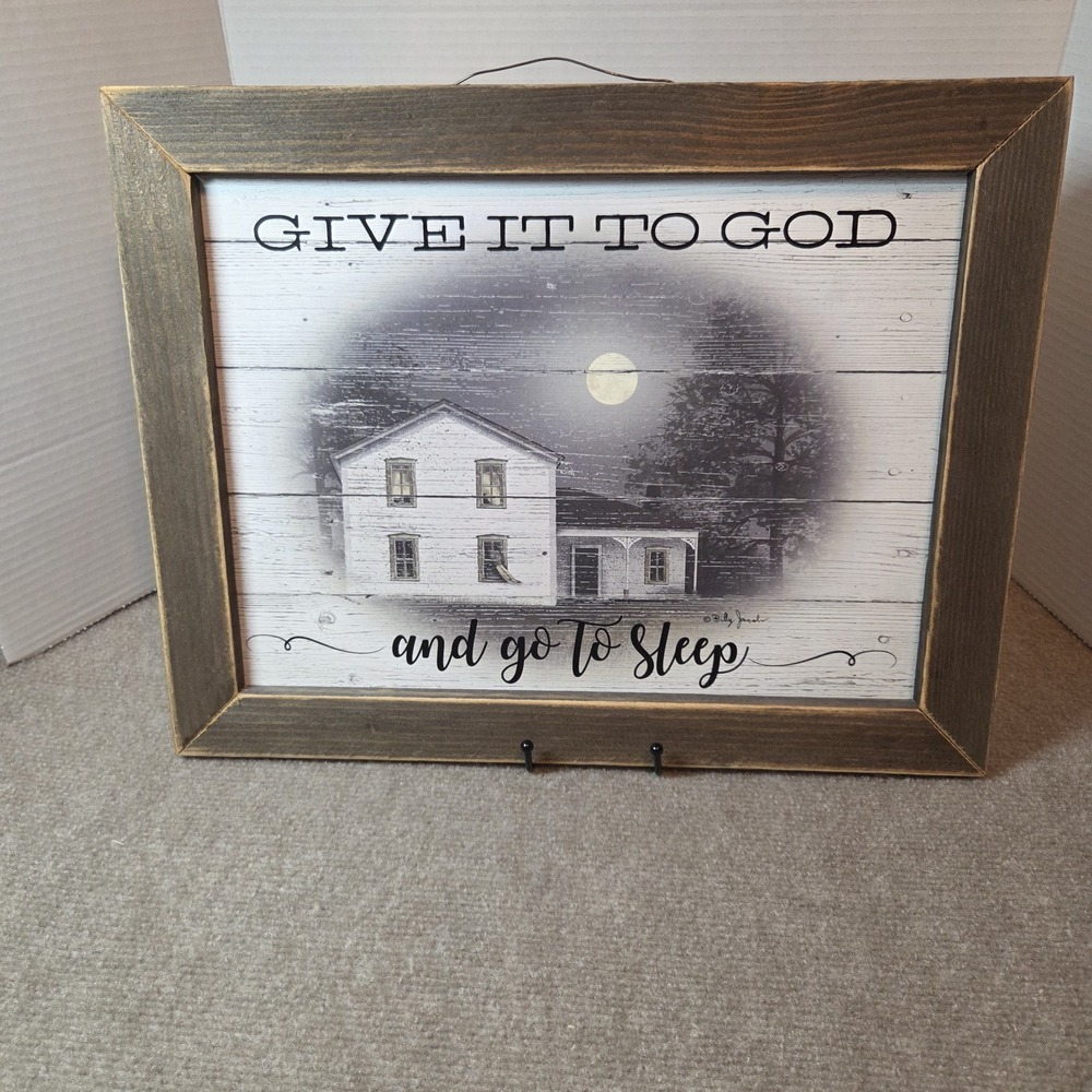 Jan Michaels Billy Jacobs Give It To God Framed Wall Art Rustic Farmhouse 17x13